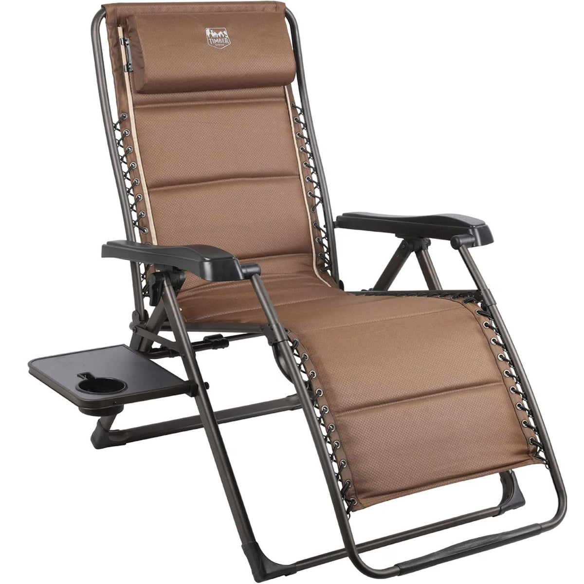 Brown Zero Gravity Folding Recliner Chair with Cup Holder F96020