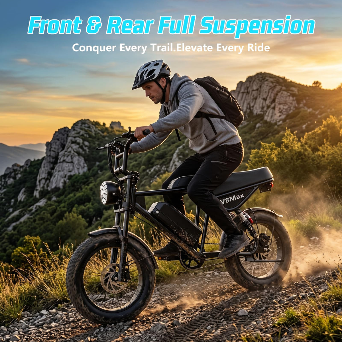 Electric Dirt Bike for Adults, 16"/20" x 4.0 Fat-Tire All-Terrain Ebike D2548