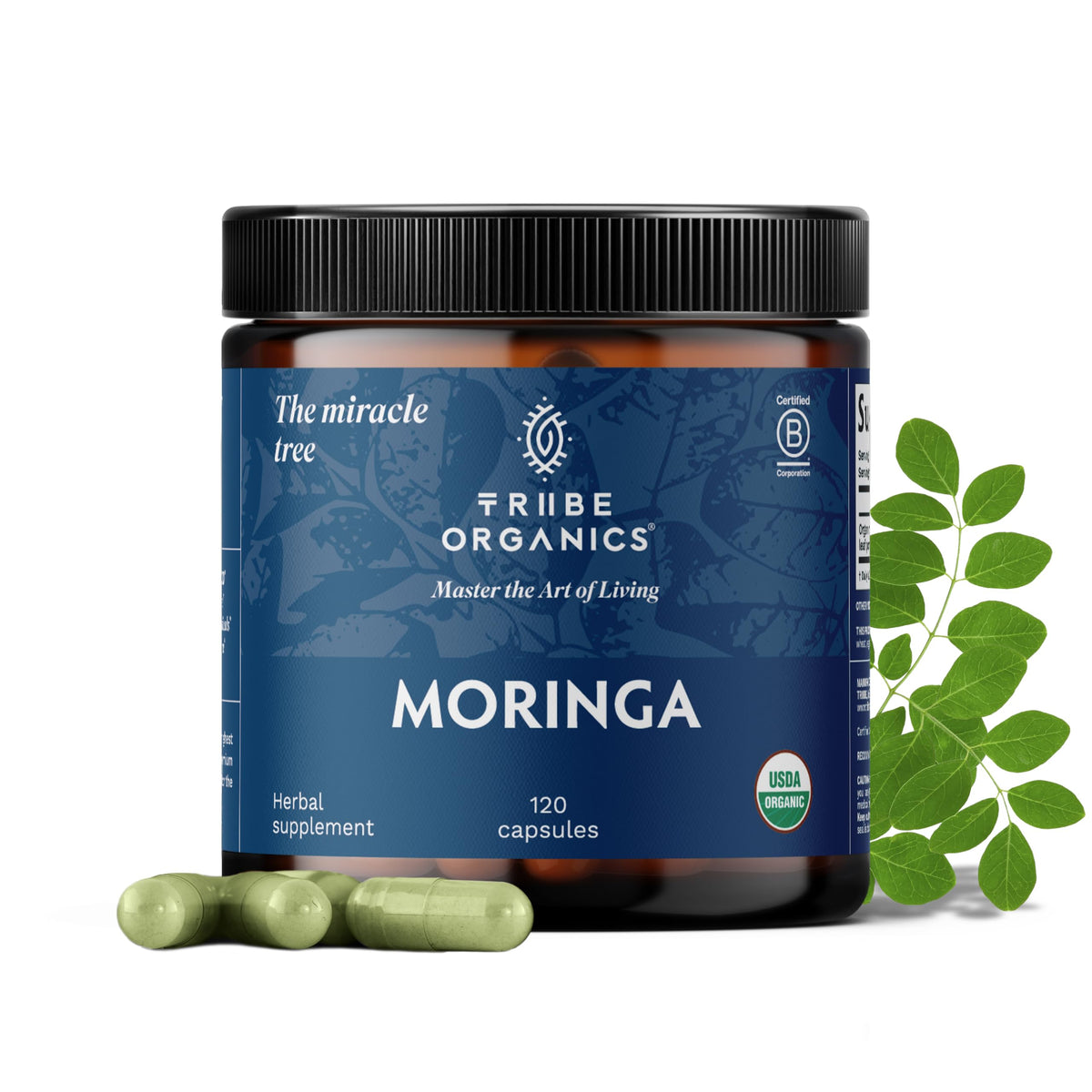 Organic Moringa Oleifera Powder 120 Vegan Capsules V78100