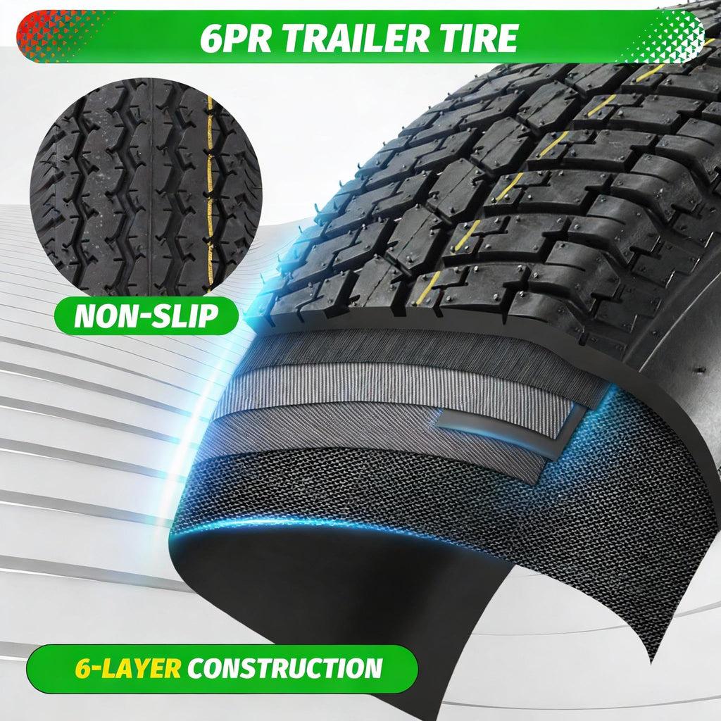 2 Pack 4.80x12 Trailer Tires with 12'' Rims U42891