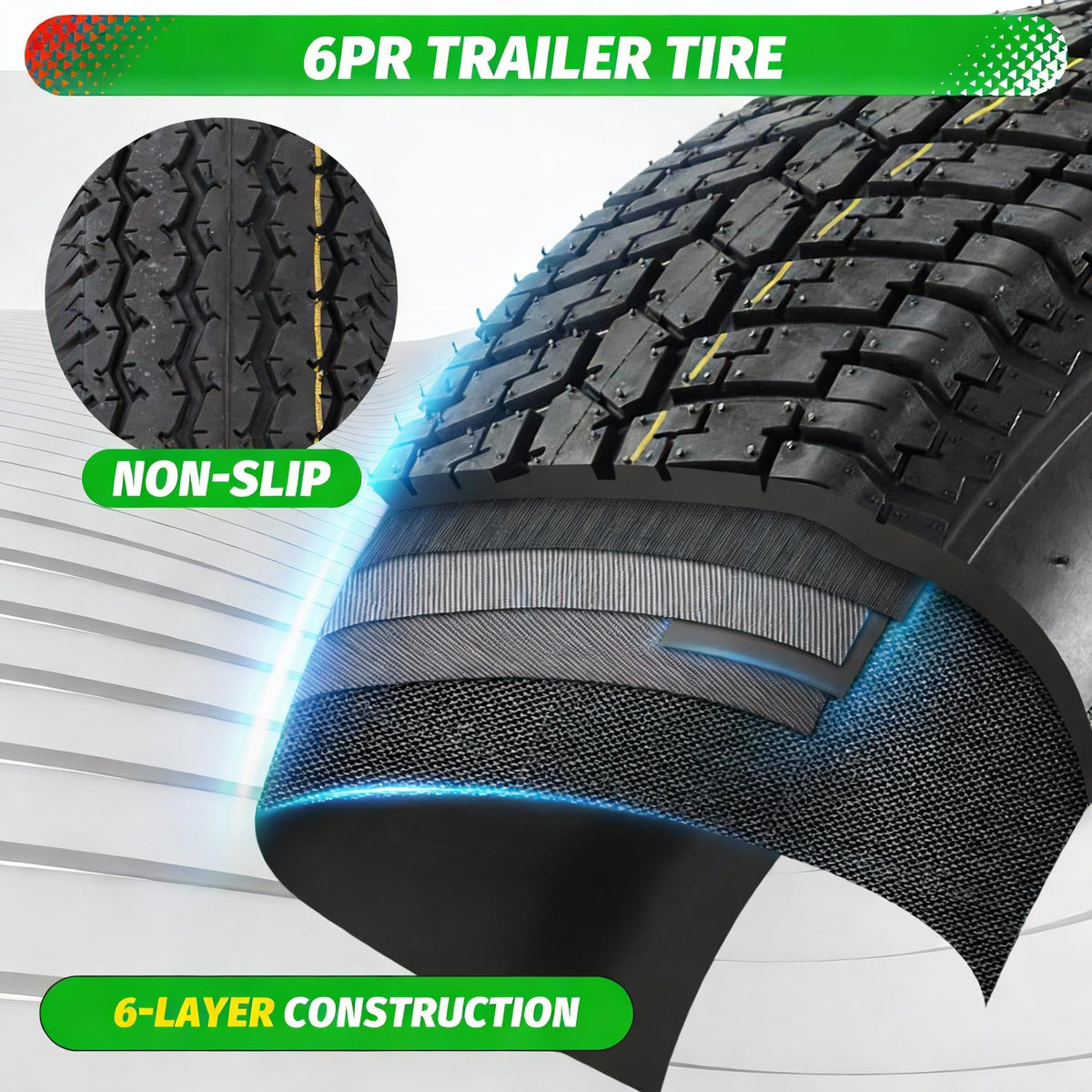 2 Pack 4.80x12 Trailer Tires with 12'' Rims U42891