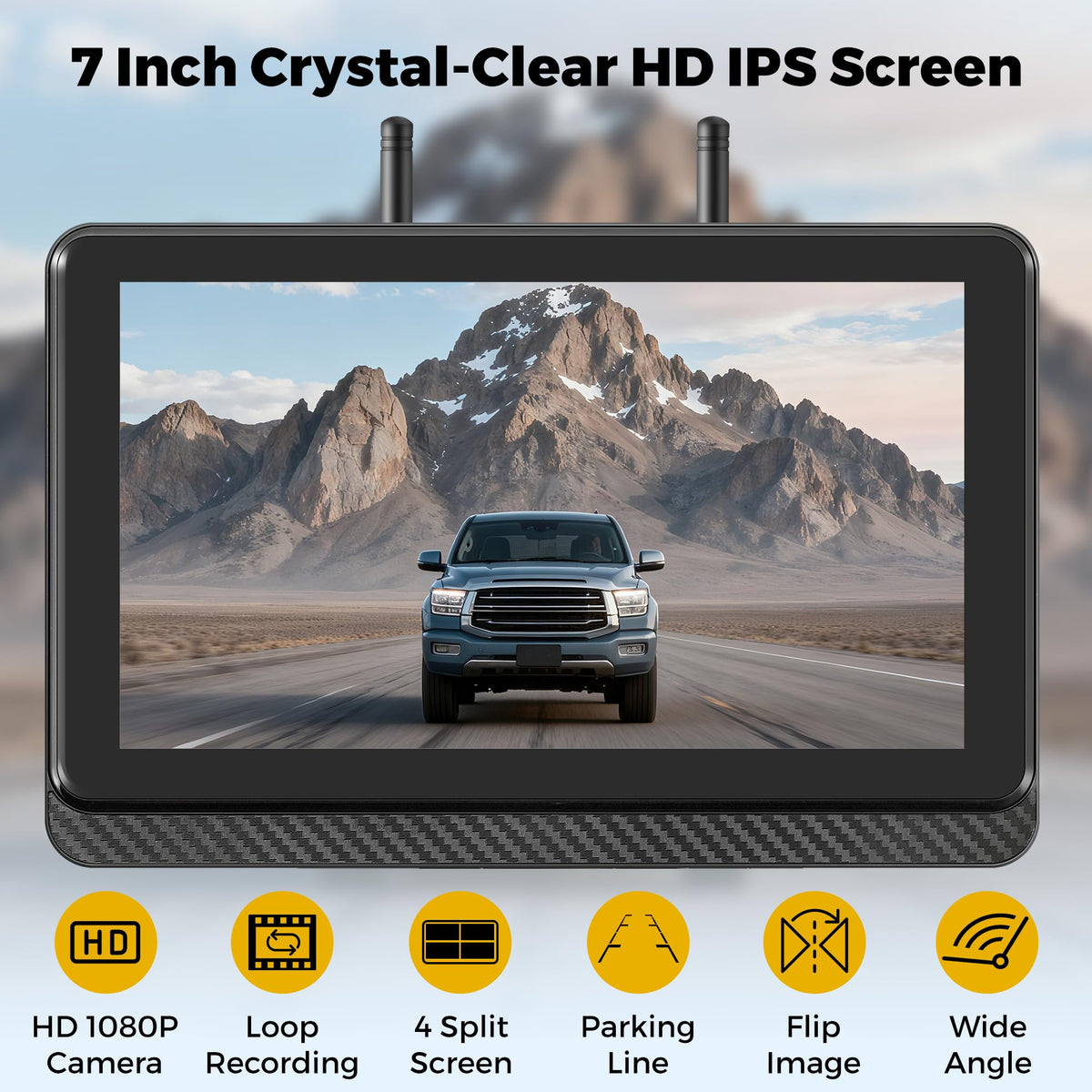 Wireless Backup Camera with 7" Monitor and 1080P Camera J254