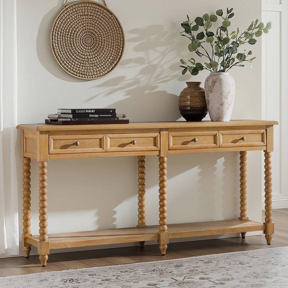 2-Drawer Oak Console Table H675