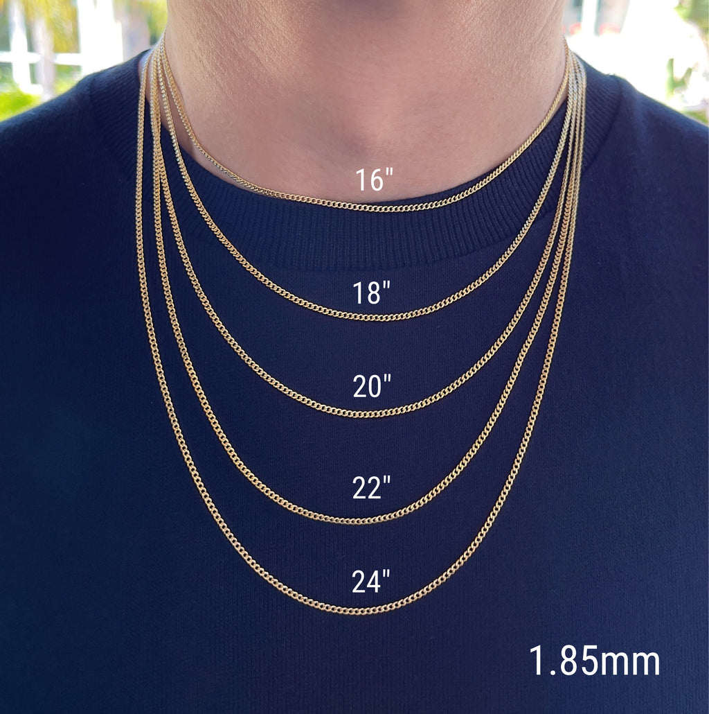 14K Yellow Gold Cuban Chain Necklace N3244