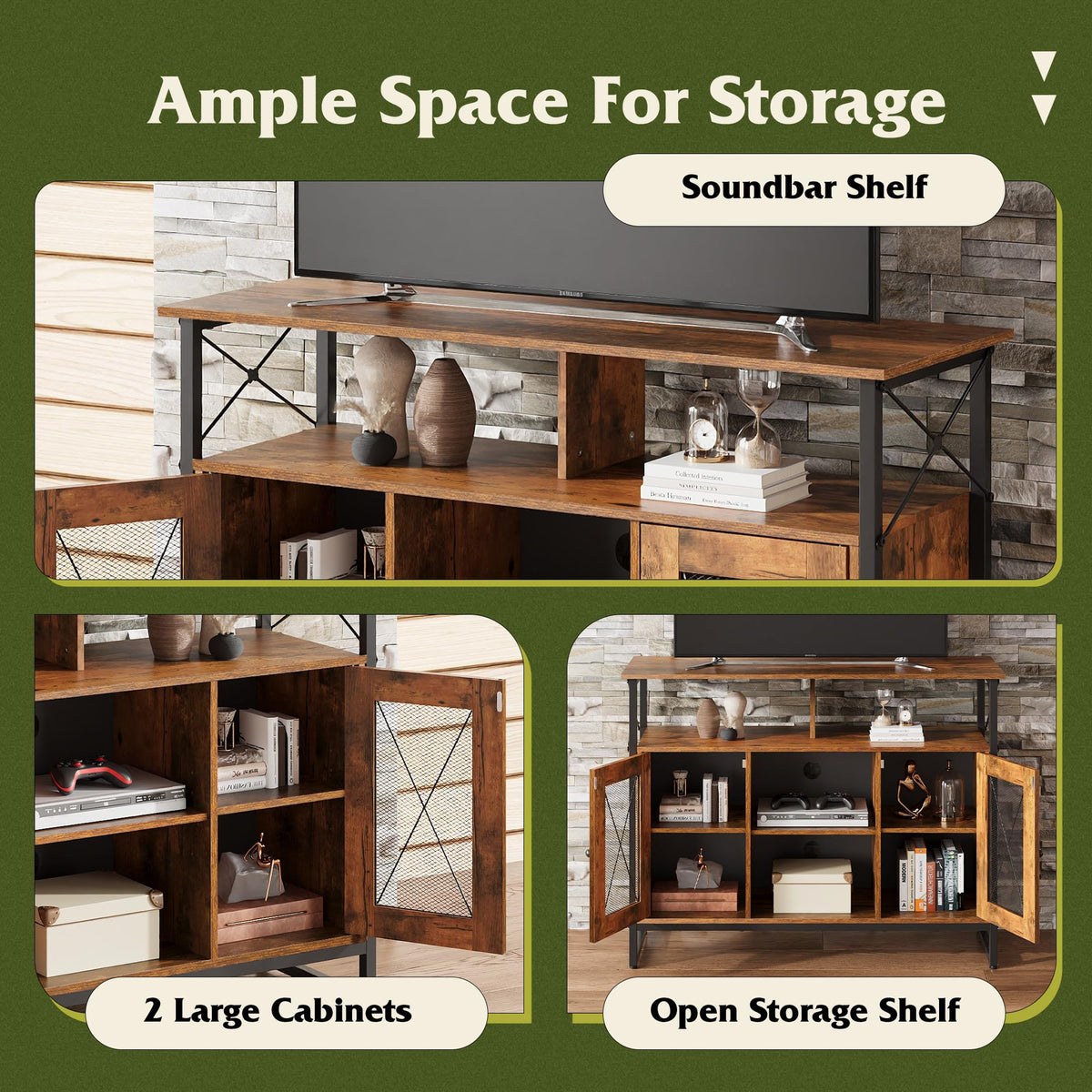 43 Inch TV Stand with Storage Cabinet T915