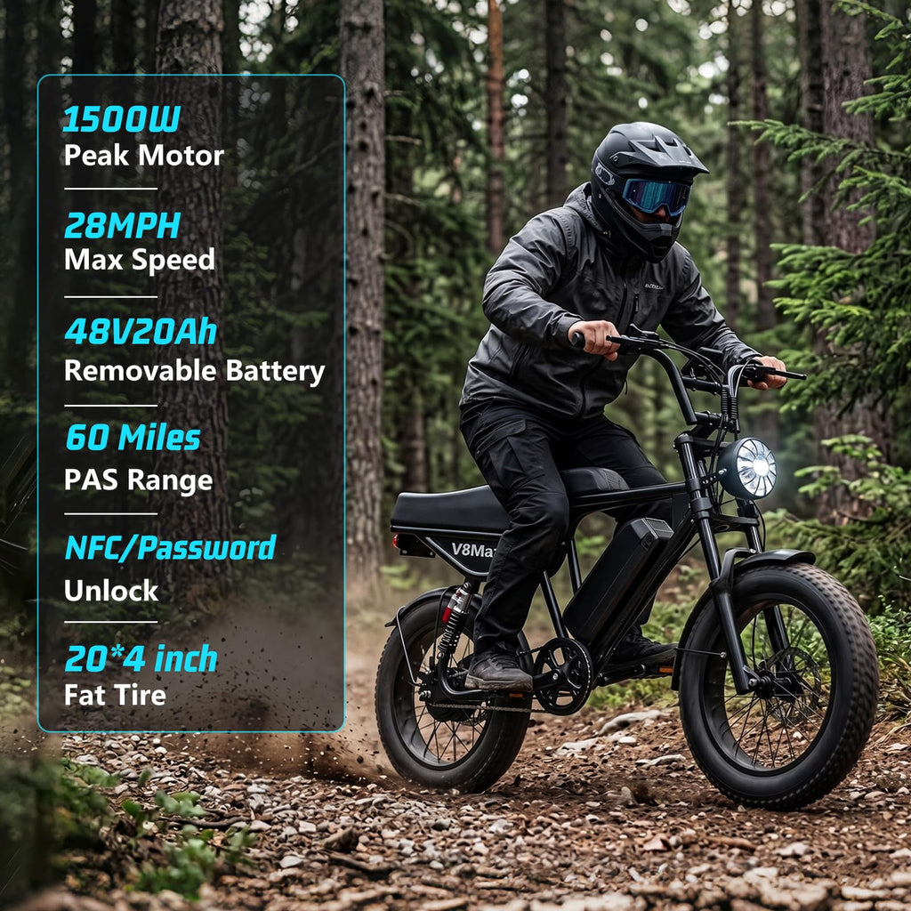 Electric Dirt Bike for Adults, 16"/20" x 4.0 Fat-Tire All-Terrain Ebike D2548