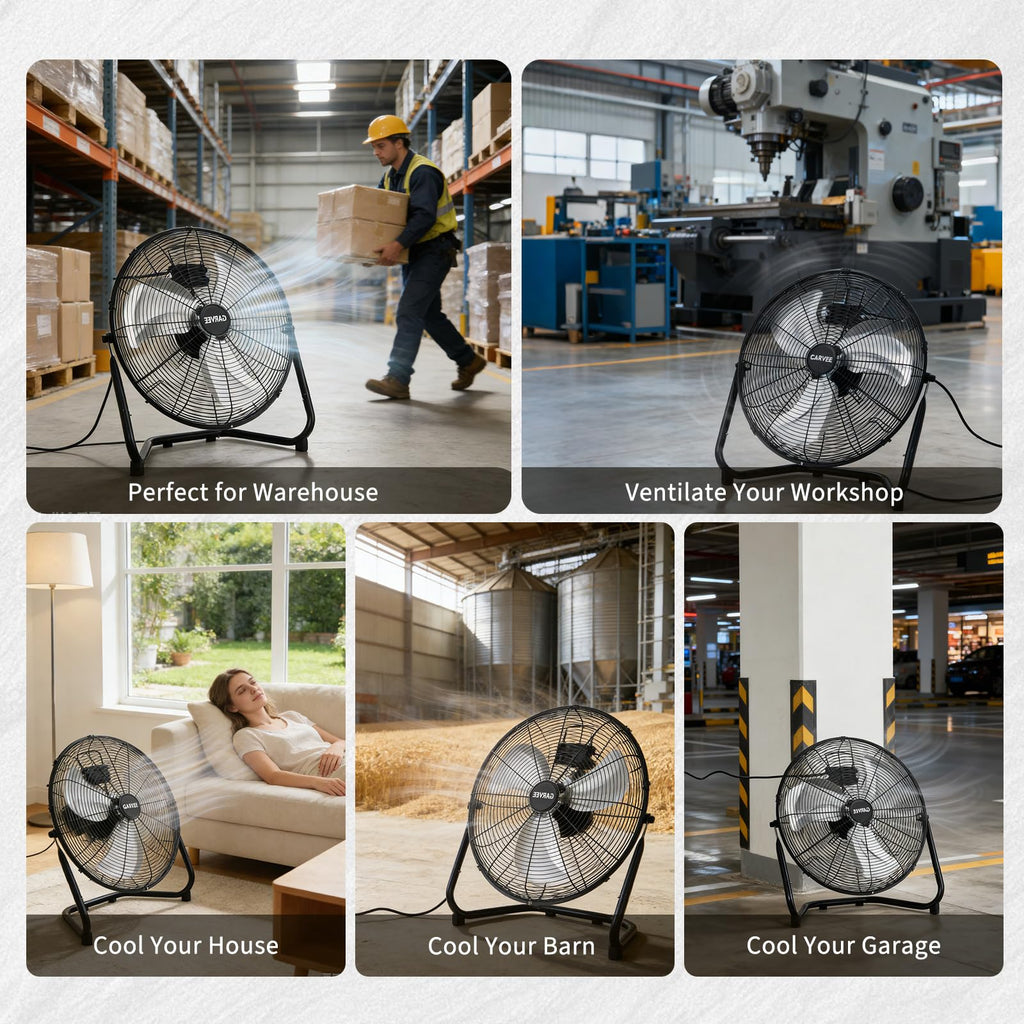 20 Inch High Velocity 3 Speeds Portable Floor Fan H656719