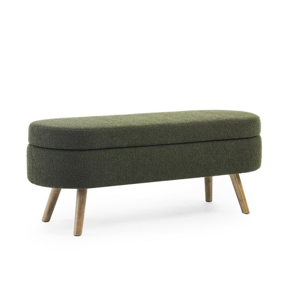Oval Storage Bench with Rubber Wood Legs Z26026