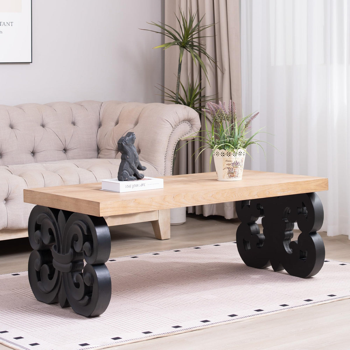 Rectangle Coffee Table with Wood Top C2794