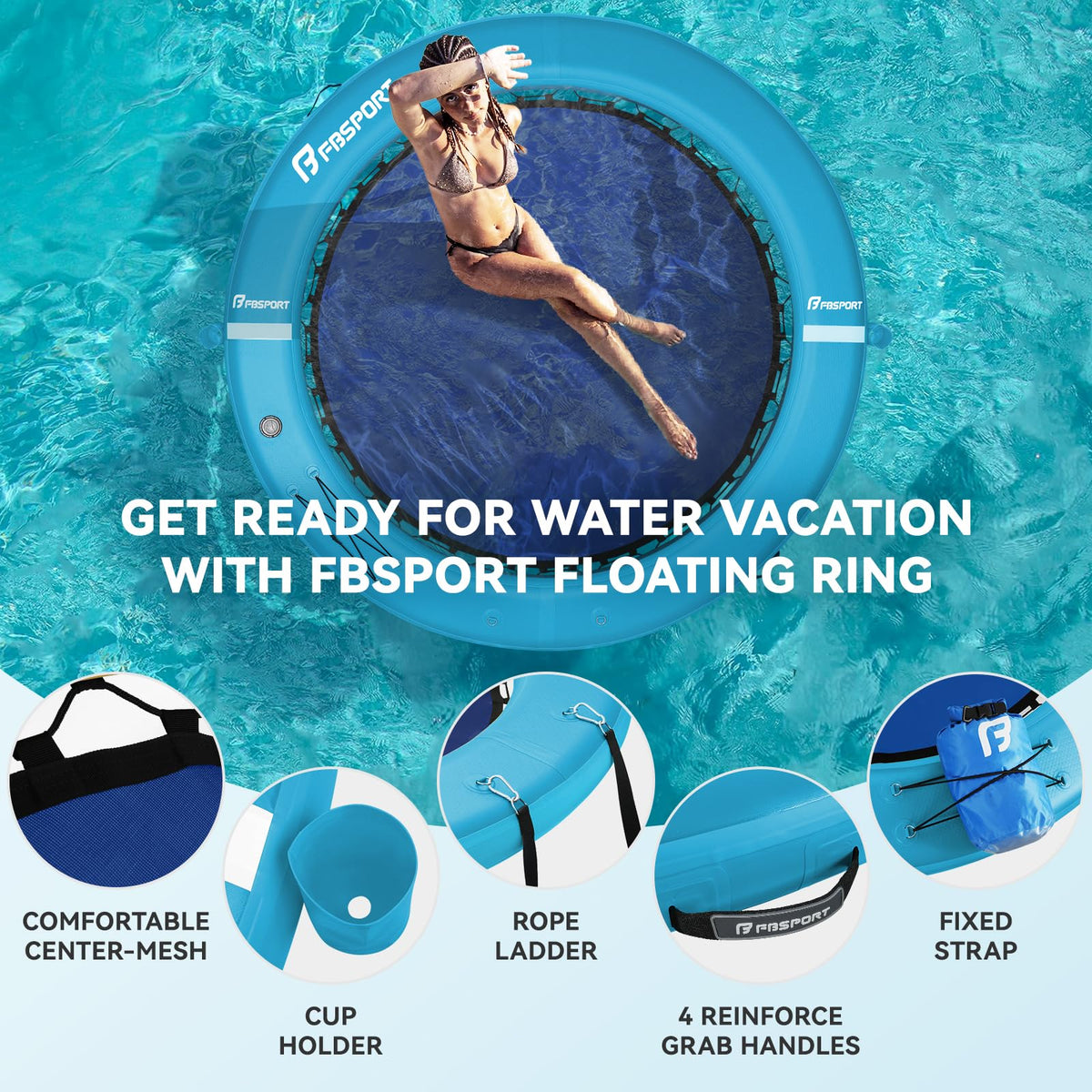 Inflatable Water Hammock Floating Ring J34992