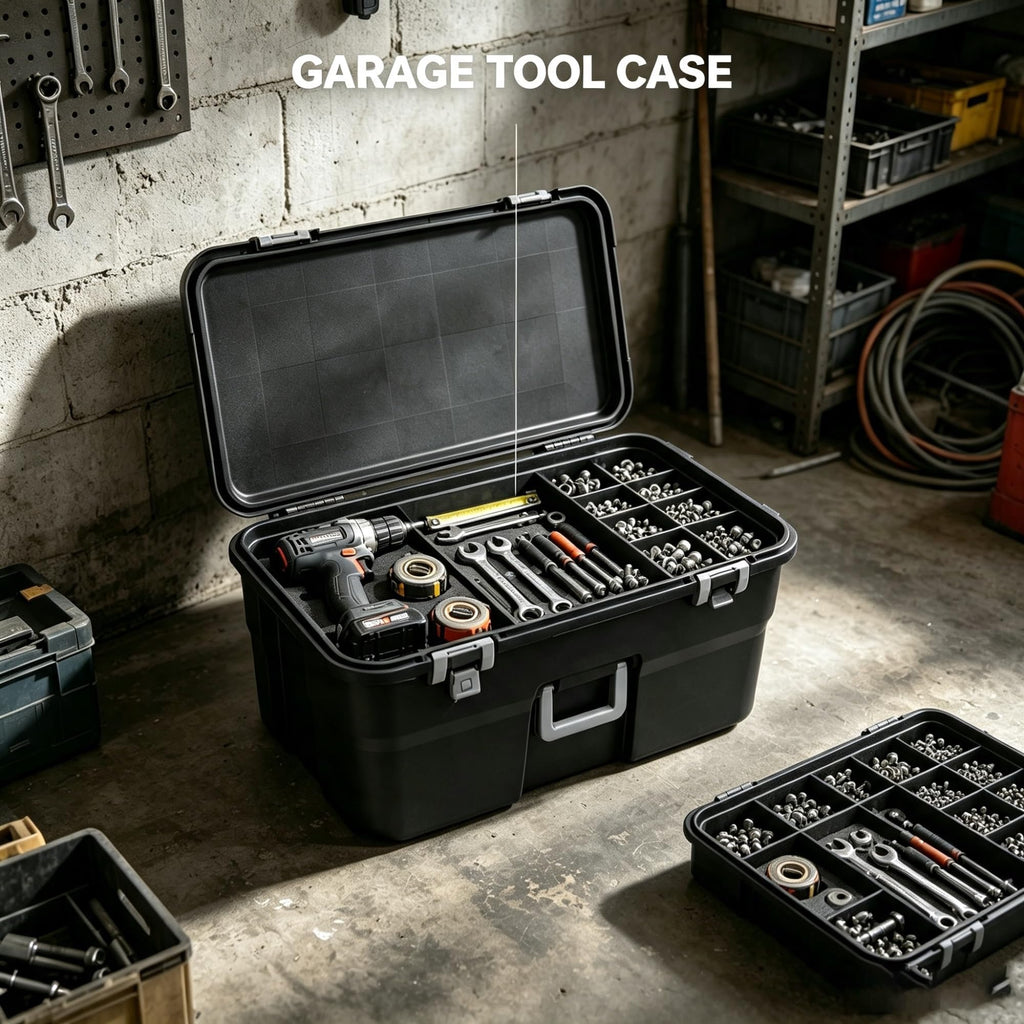 2 Pack 22 Gallon Black Wheeled Lockable Plastic Storage Trunk V145906