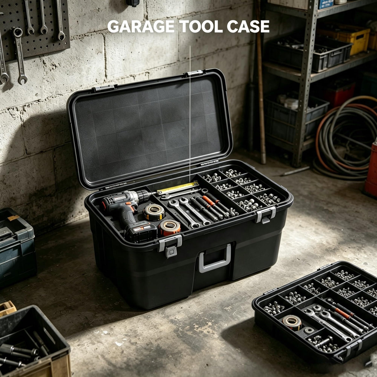 2 Pack 22 Gallon Black Wheeled Lockable Plastic Storage Trunk V145906