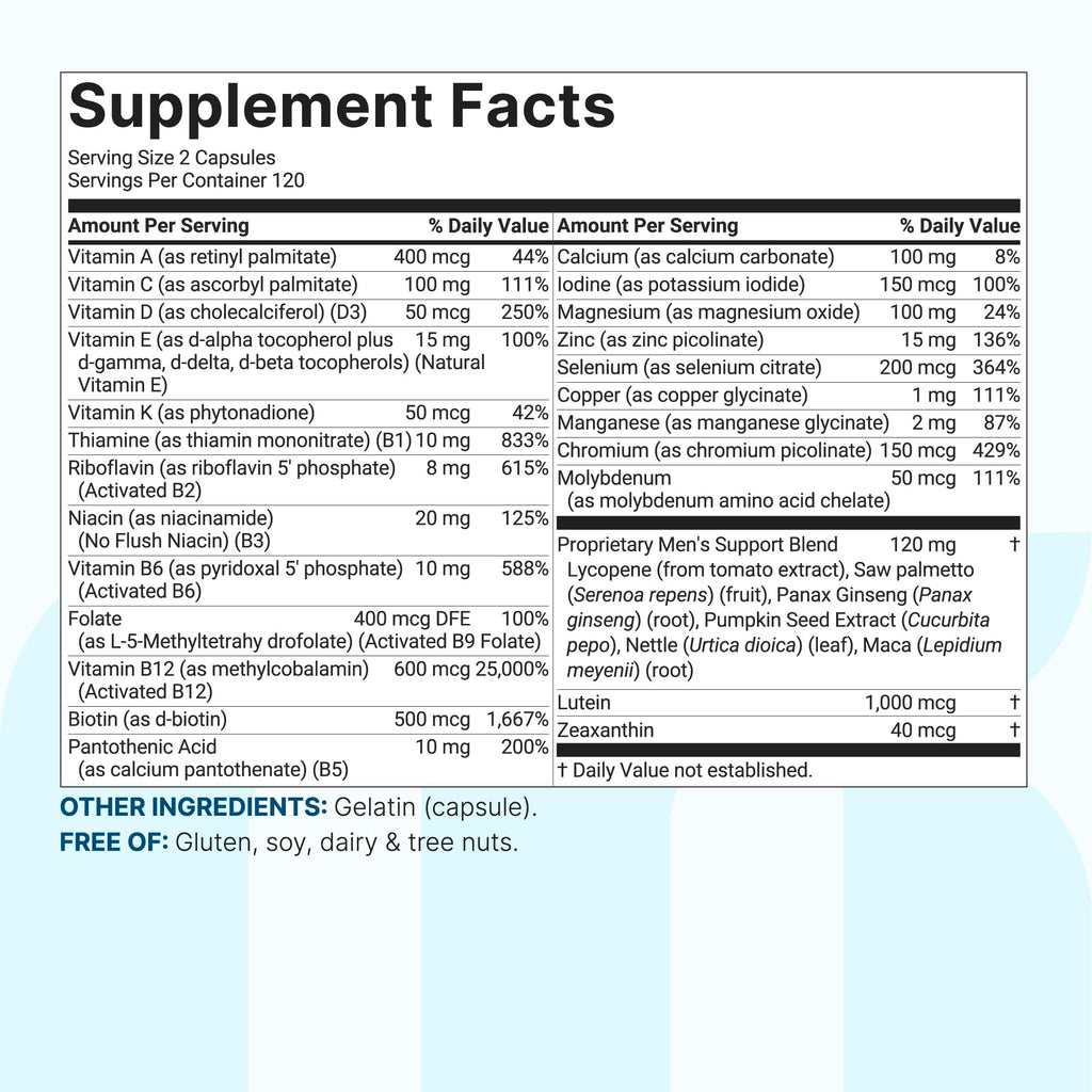 240 Capsules Multivitamin with B Complex & Methylfolate L881
