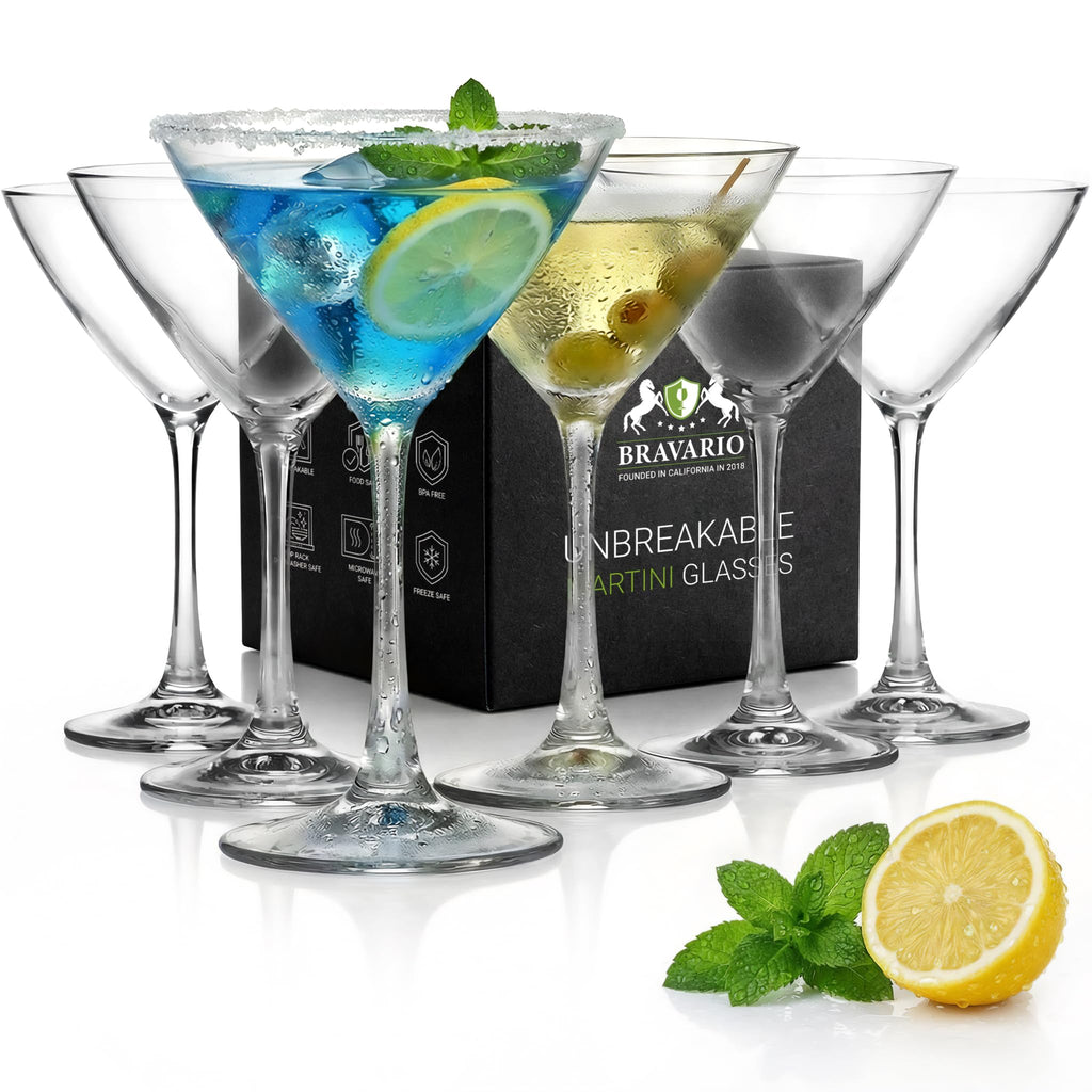 Unbreakable Plastic Martini Glasses, 8 oz Set of 6 X8257