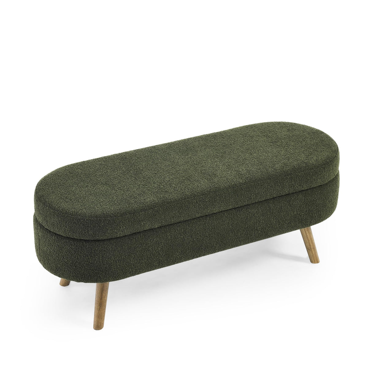 Oval Storage Bench with Rubber Wood Legs Z26026