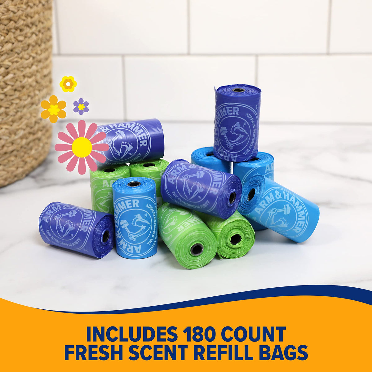 Dog and Cat Waste Bags, 180 Count E332121