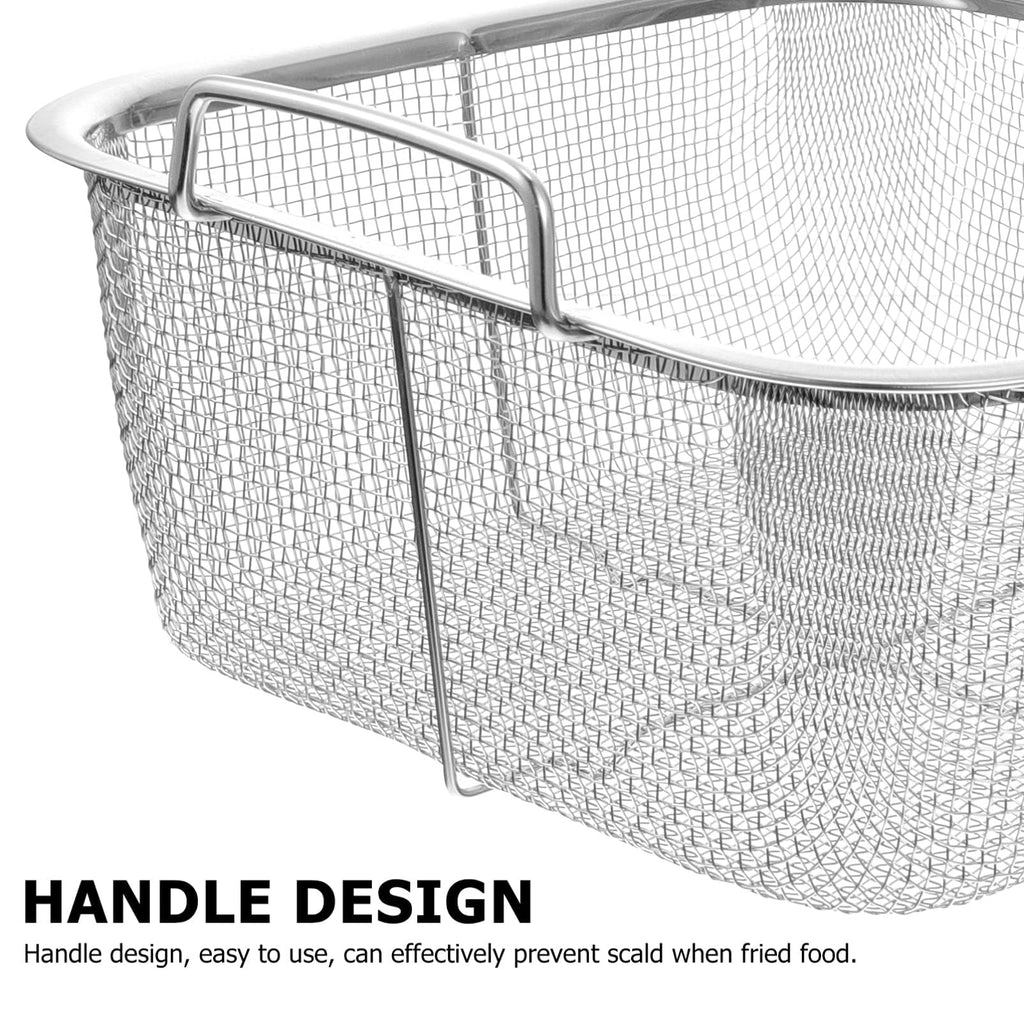 8 Inch Square Stainless Steel Wire Fry Basket with Folding Handle X911