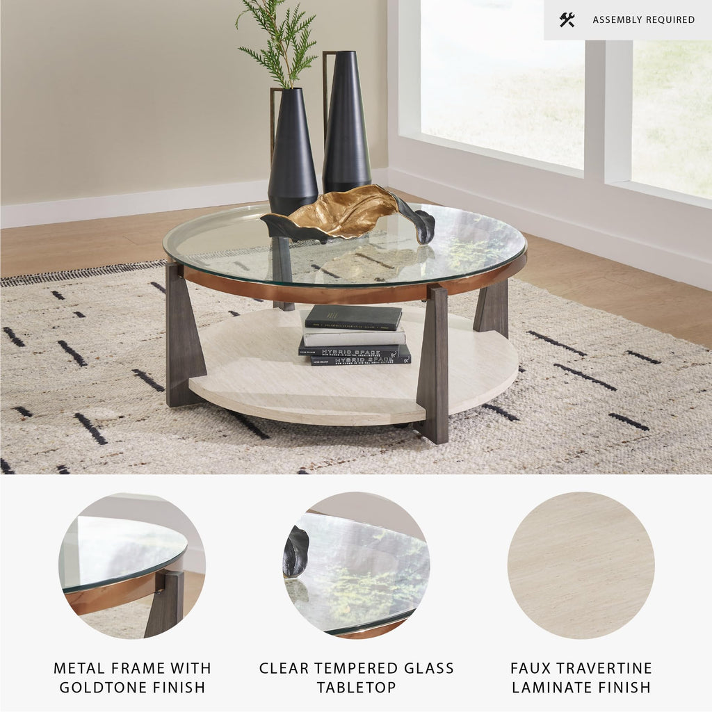 Round Glass Coffee Table T672070