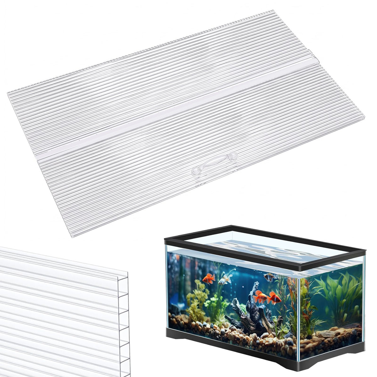 Clear 16 x 8 Inch Aquarium Lids Canopy Set K638