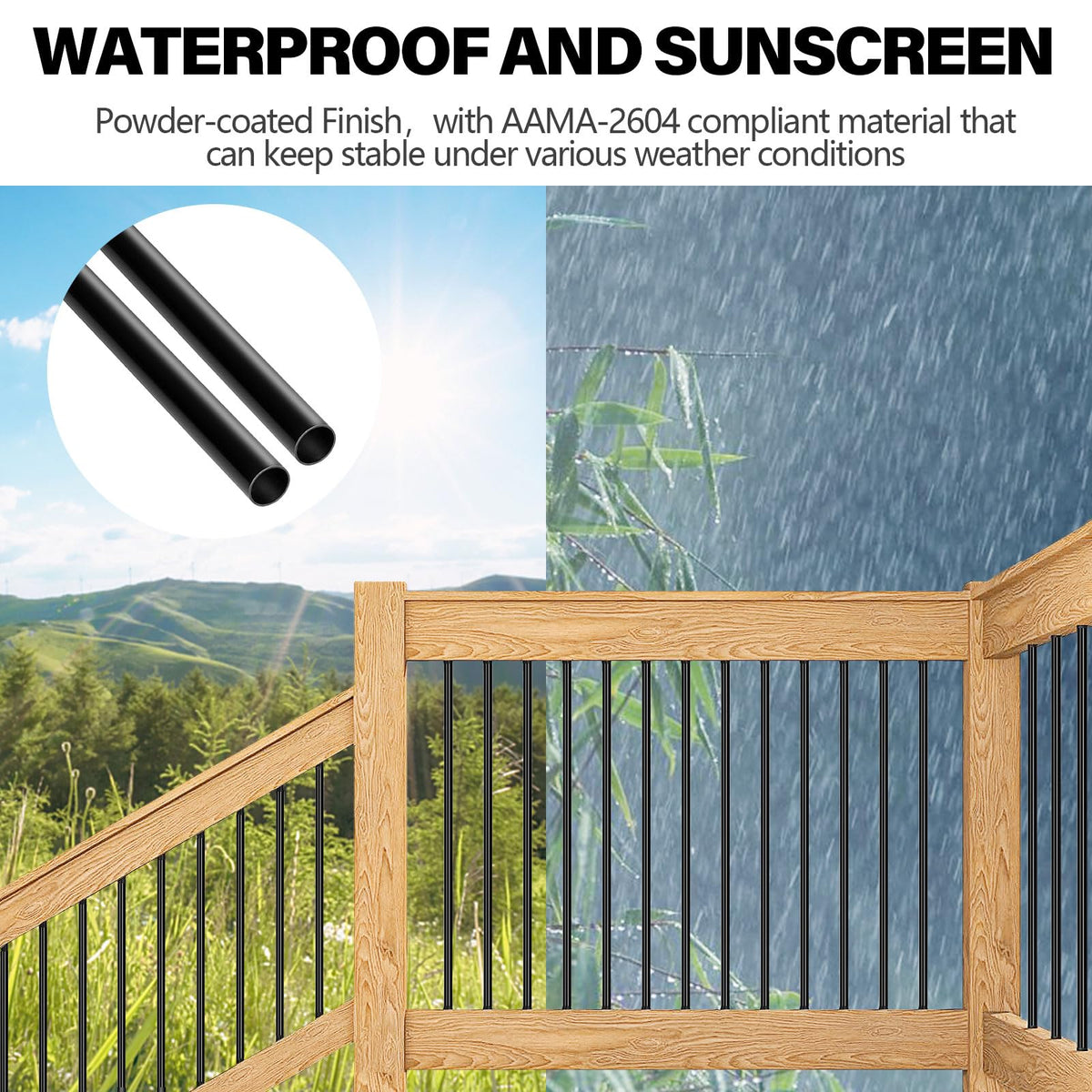 51 Pack 36" Black Aluminum Deck Balusters N1322