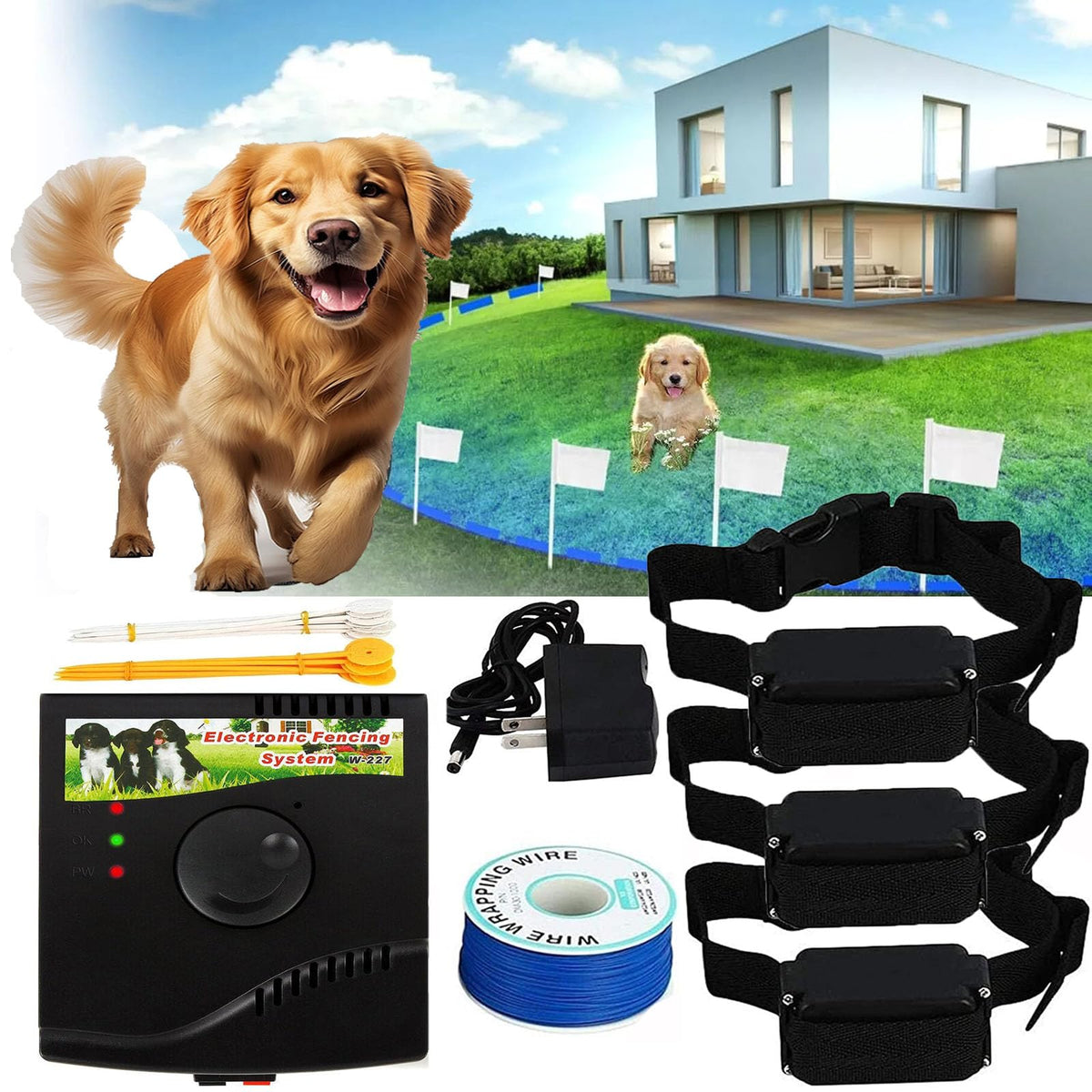 Electronic Dog Fence & Waterproof Training Collar System M340882
