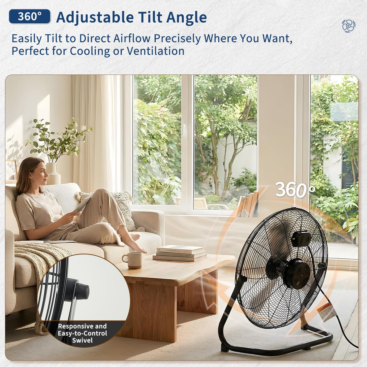 20 Inch High Velocity 3 Speeds Portable Floor Fan H656719