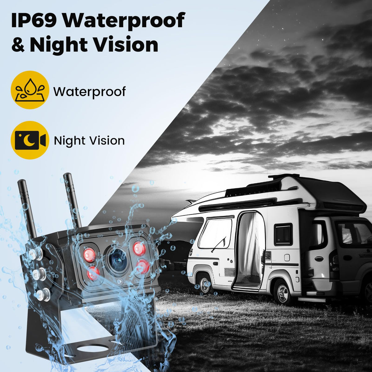 Wireless Backup Camera with 7" Monitor and 1080P Camera J254