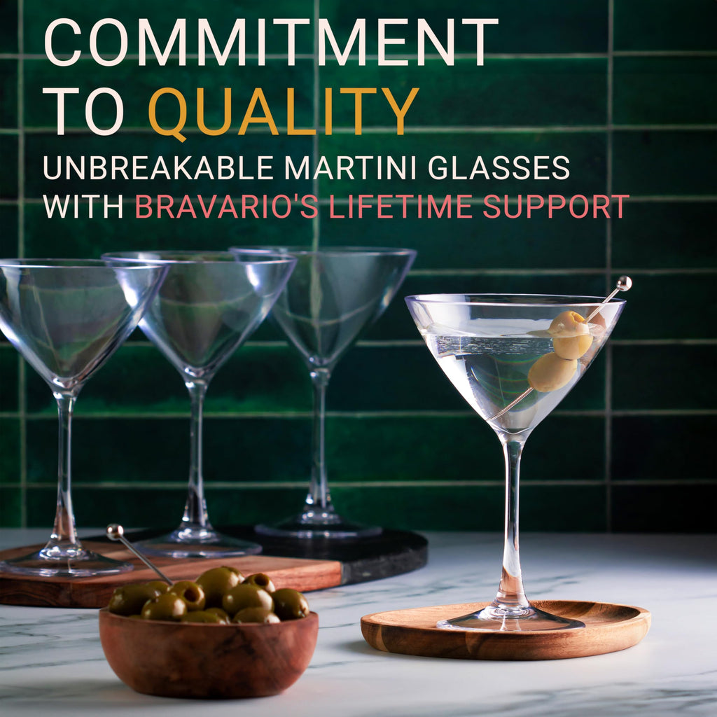 Unbreakable Plastic Martini Glasses, 8 oz Set of 6 X8257