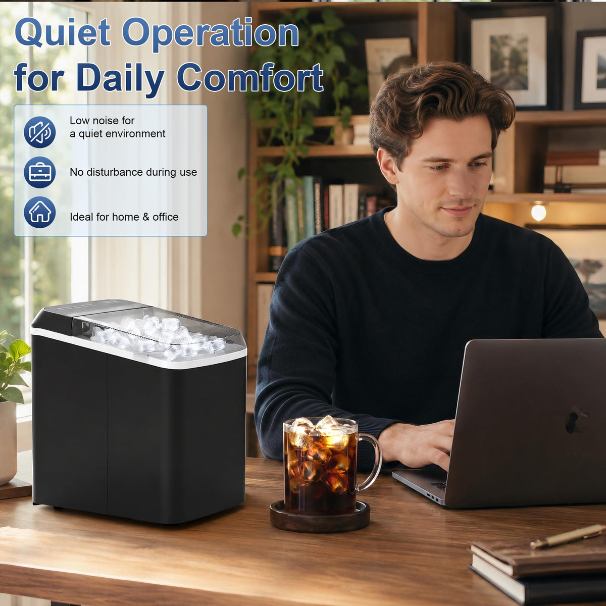 Countertop Ice Maker with Basket & Scoop J3995