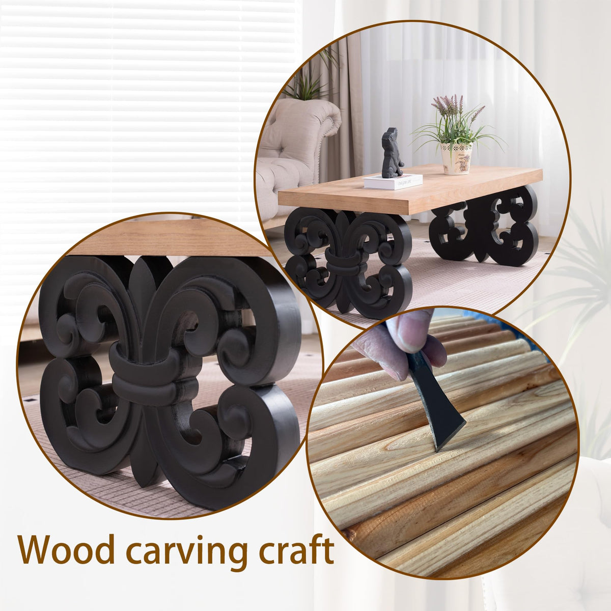 Rectangle Coffee Table with Wood Top C2794