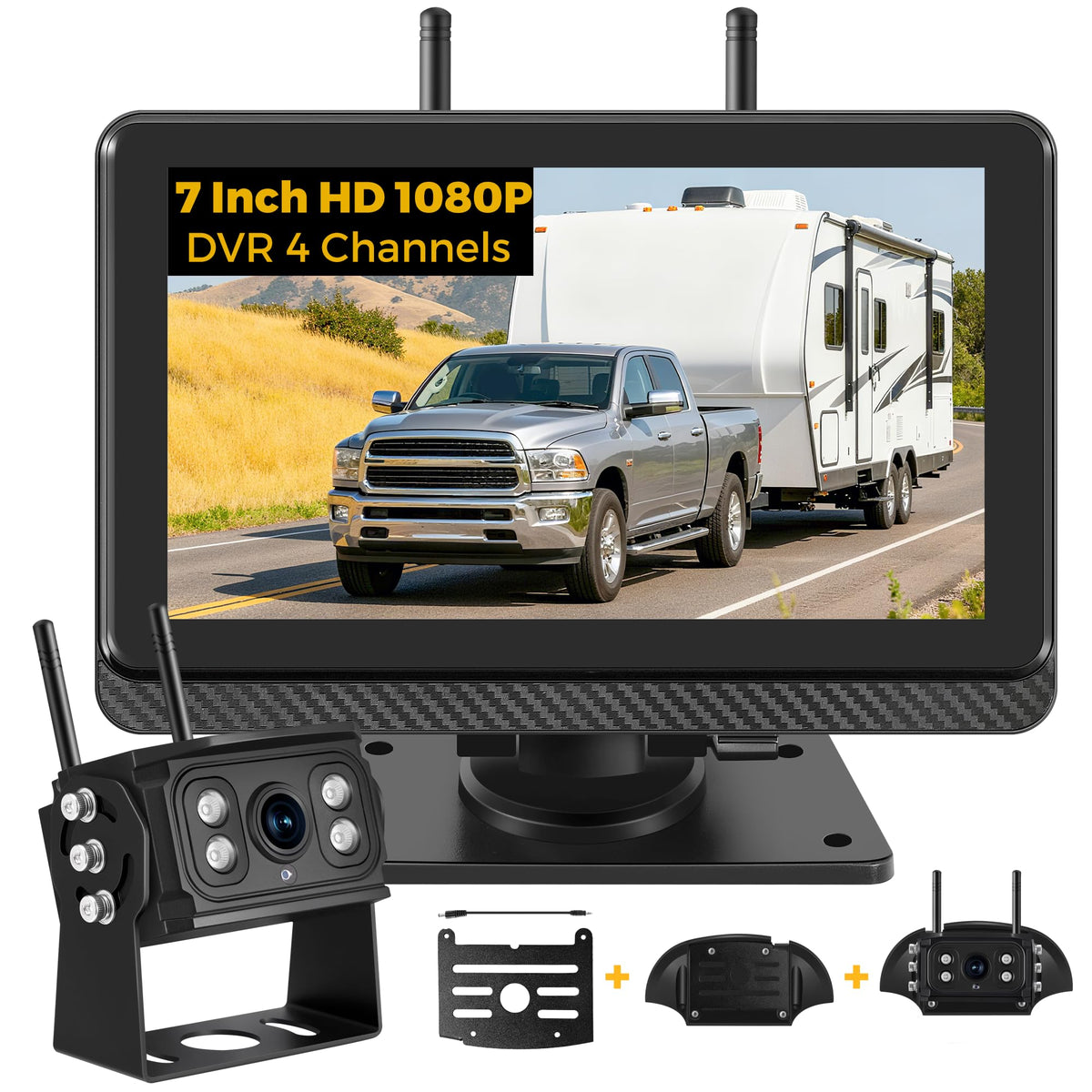 Wireless Backup Camera with 7" Monitor and 1080P Camera J254