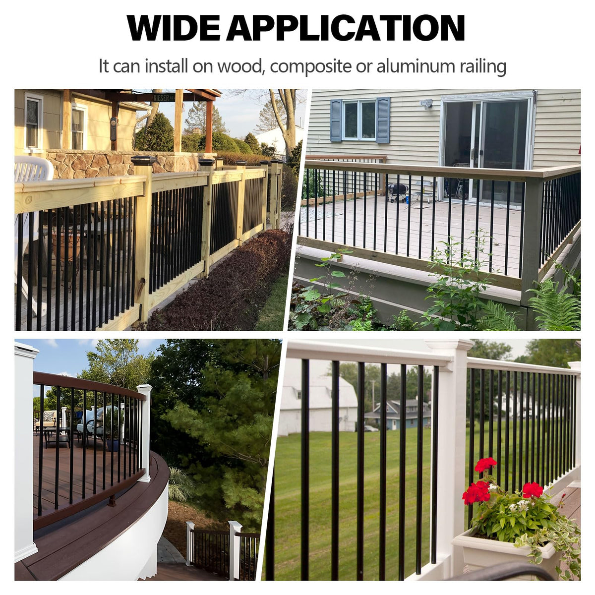 51 Pack 36" Black Aluminum Deck Balusters N1322