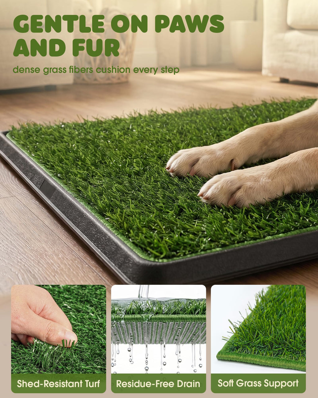 3 Layer Dog Grass Pad with Tray 30" x 20" B619543