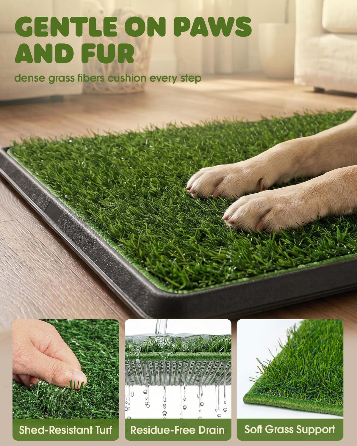 3 Layer Dog Grass Pad with Tray 30" x 20" B619543