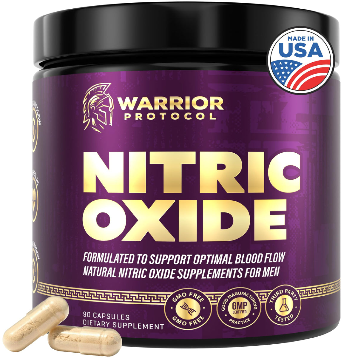 L-Arginine L-Citrulline Nitric Oxide Supplement 90 Capsules R4477