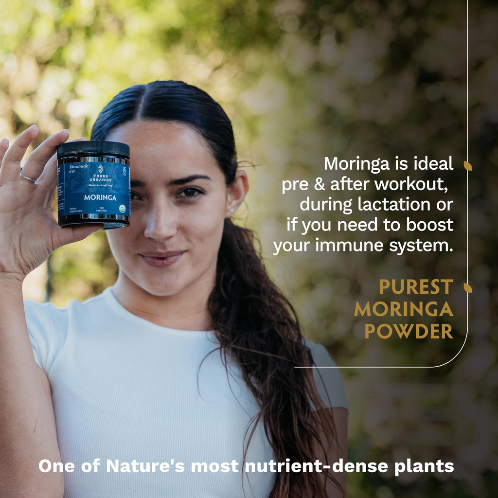 Organic Moringa Oleifera Powder 120 Vegan Capsules V78100