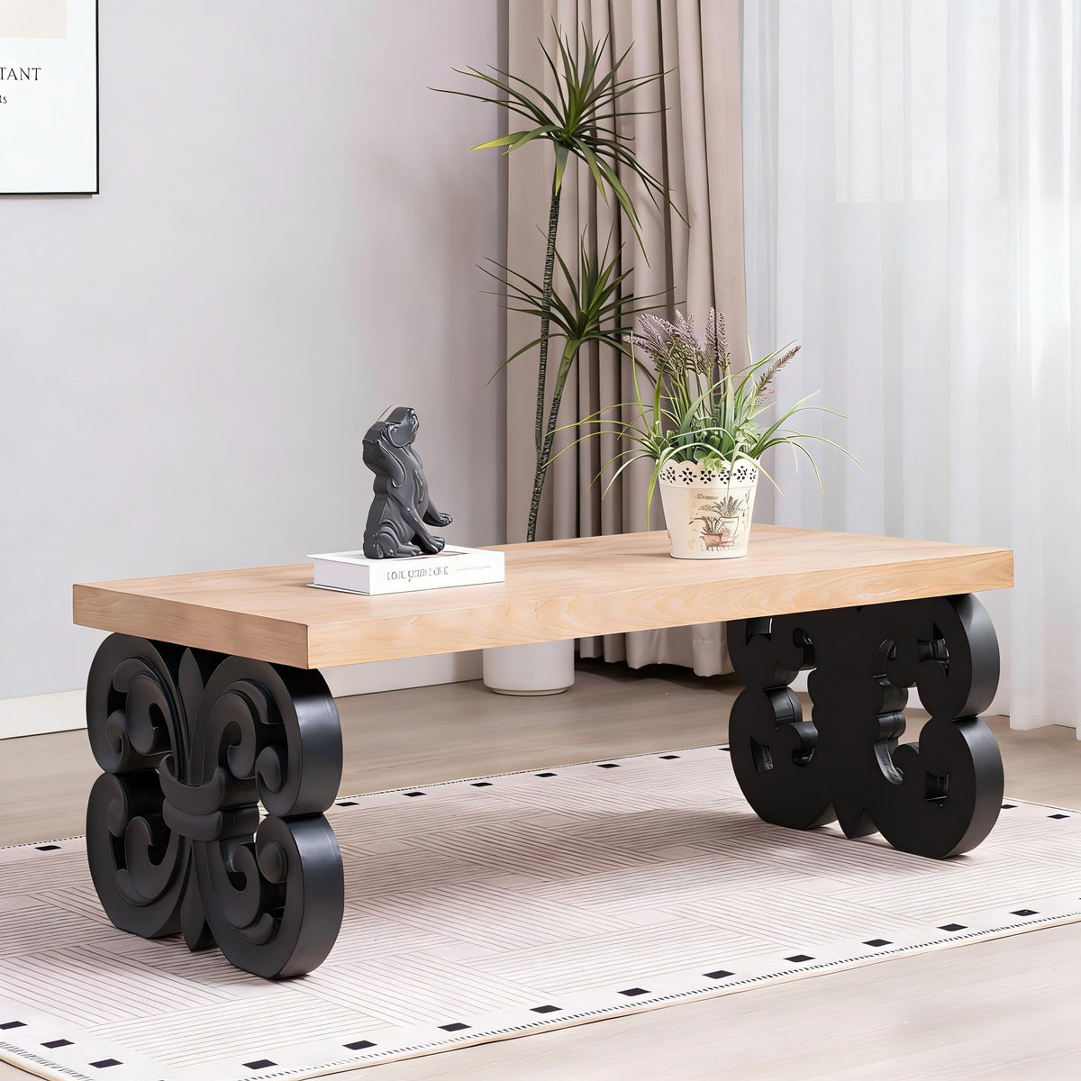 Rectangle Coffee Table with Wood Top C2794