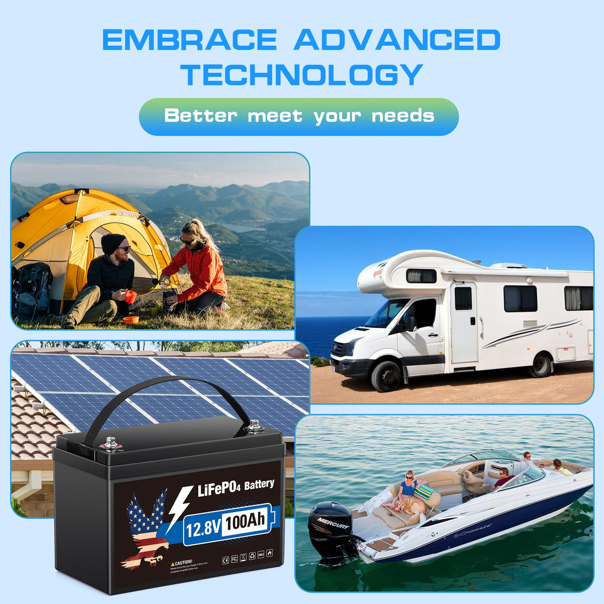 12V 100Ah LiFePO4 Lithium Battery Group 31 M5936