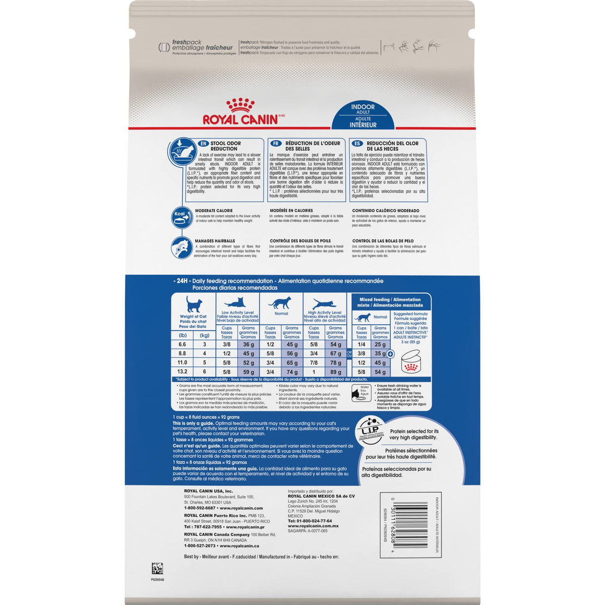 Indoor Adult Dry Cat Food 15 lb Bag N576