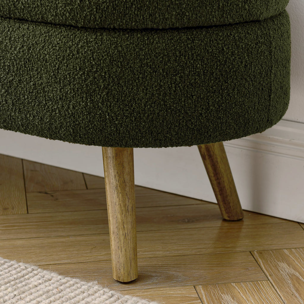 Oval Storage Bench with Rubber Wood Legs Z26026