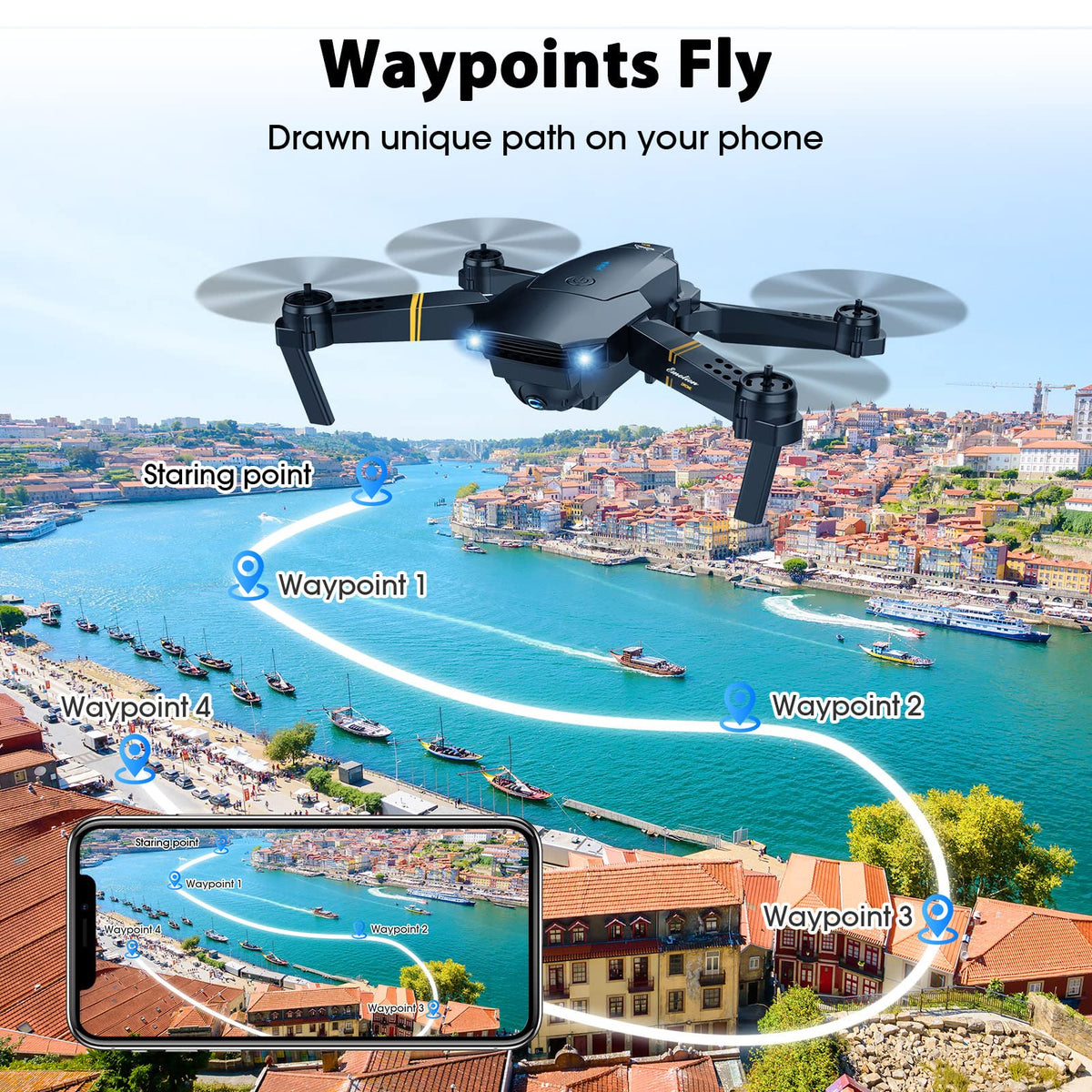 Foldable RC Quadcopter Drone with 1080P Camera R381