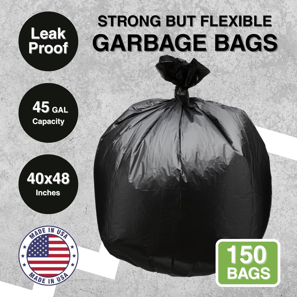 45 Gallon Black Trash Bag 150 Count Can Liner L559