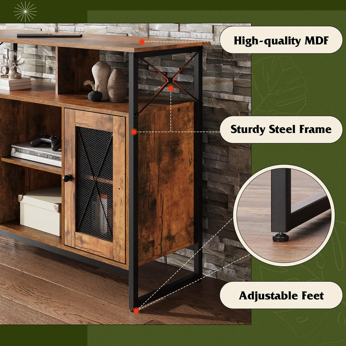 43 Inch TV Stand with Storage Cabinet T915
