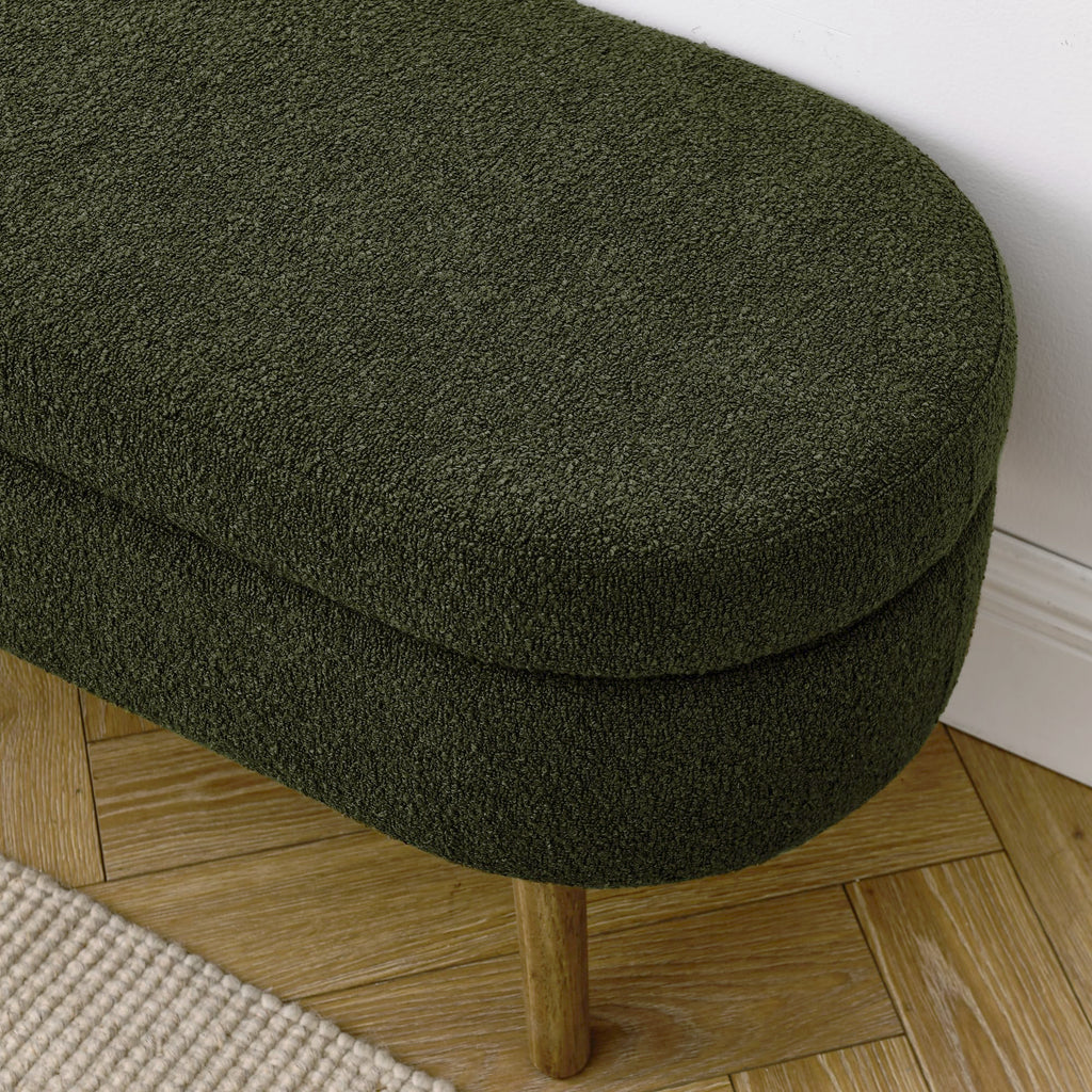 Oval Storage Bench with Rubber Wood Legs Z26026
