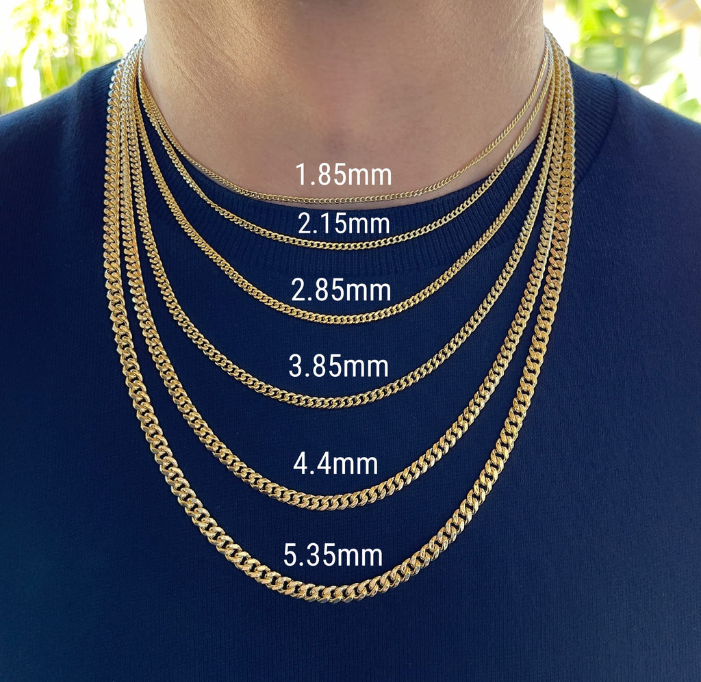 14K Yellow Gold Cuban Chain Necklace N3244
