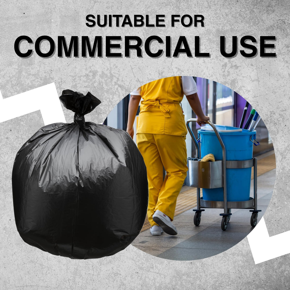 45 Gallon Black Trash Bag 150 Count Can Liner L559