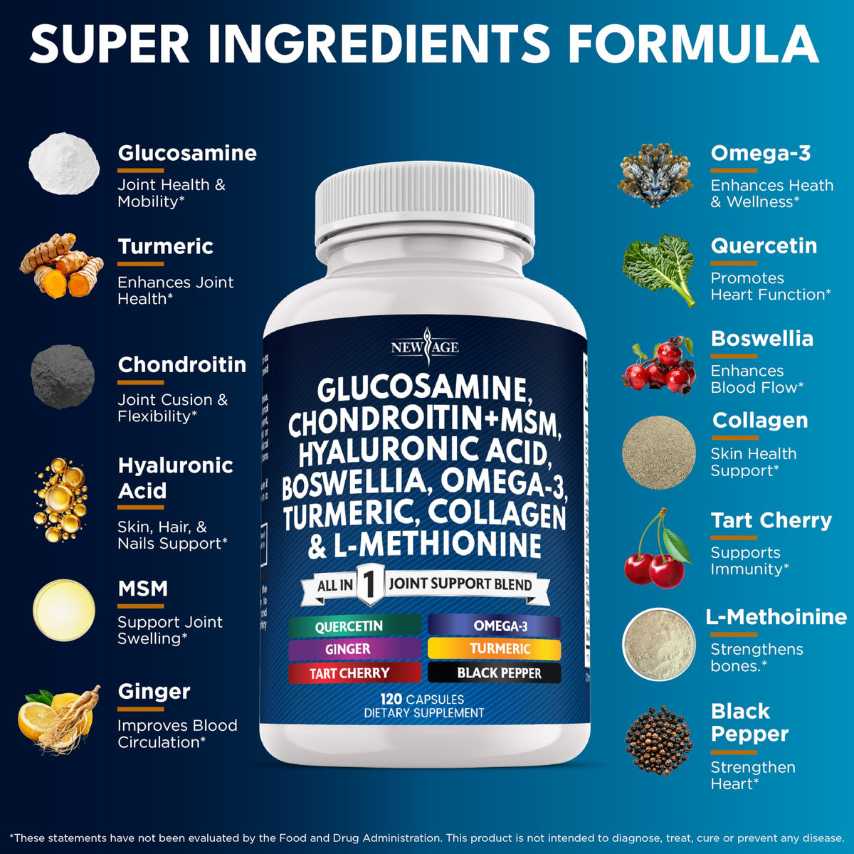 Glucosamine Chondroitin MSM Turmeric Collagen 240 Count D399
