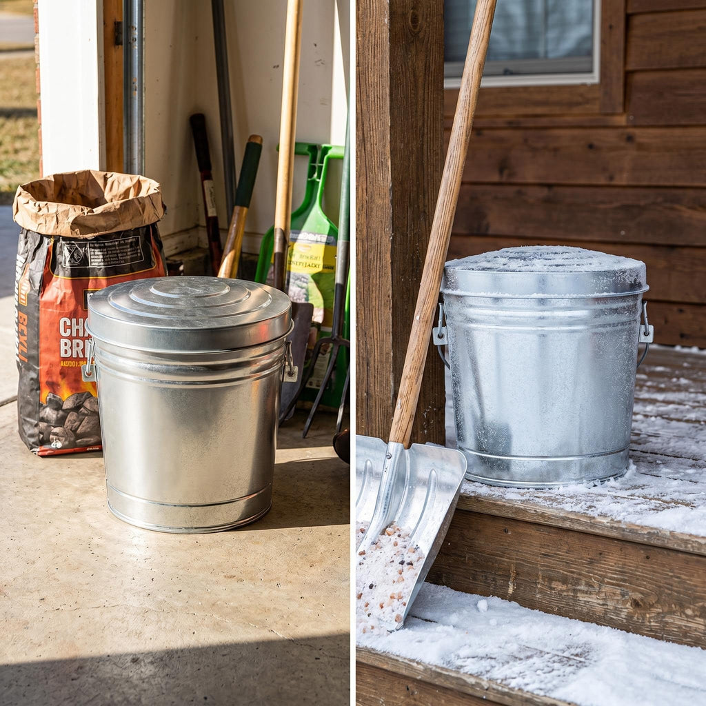 6 Gallon Galvanized Steel Locking Lid Storage Can G383