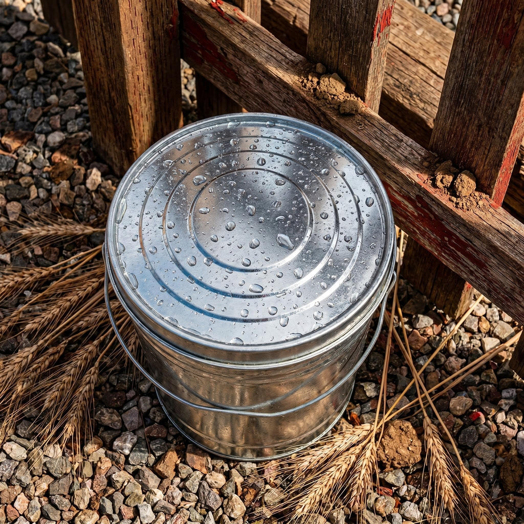 6 Gallon Galvanized Steel Locking Lid Storage Can G383